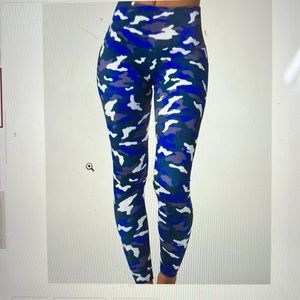 Onzie high waisted blue camouflage leggings size xs